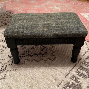 Vintage Wood footstool pattern on the frame and turned legs